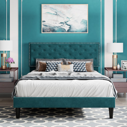 an ode to tiffany a blue and beautiful upholstered bed