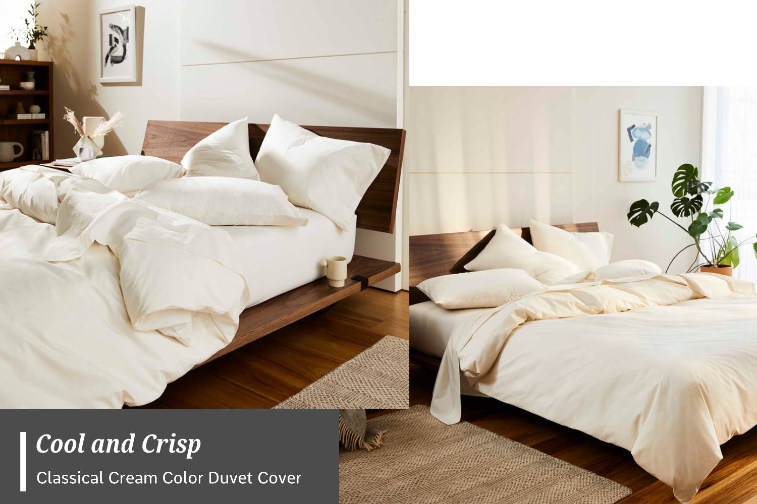 Cool and crisp: Classical cream color duvet cover