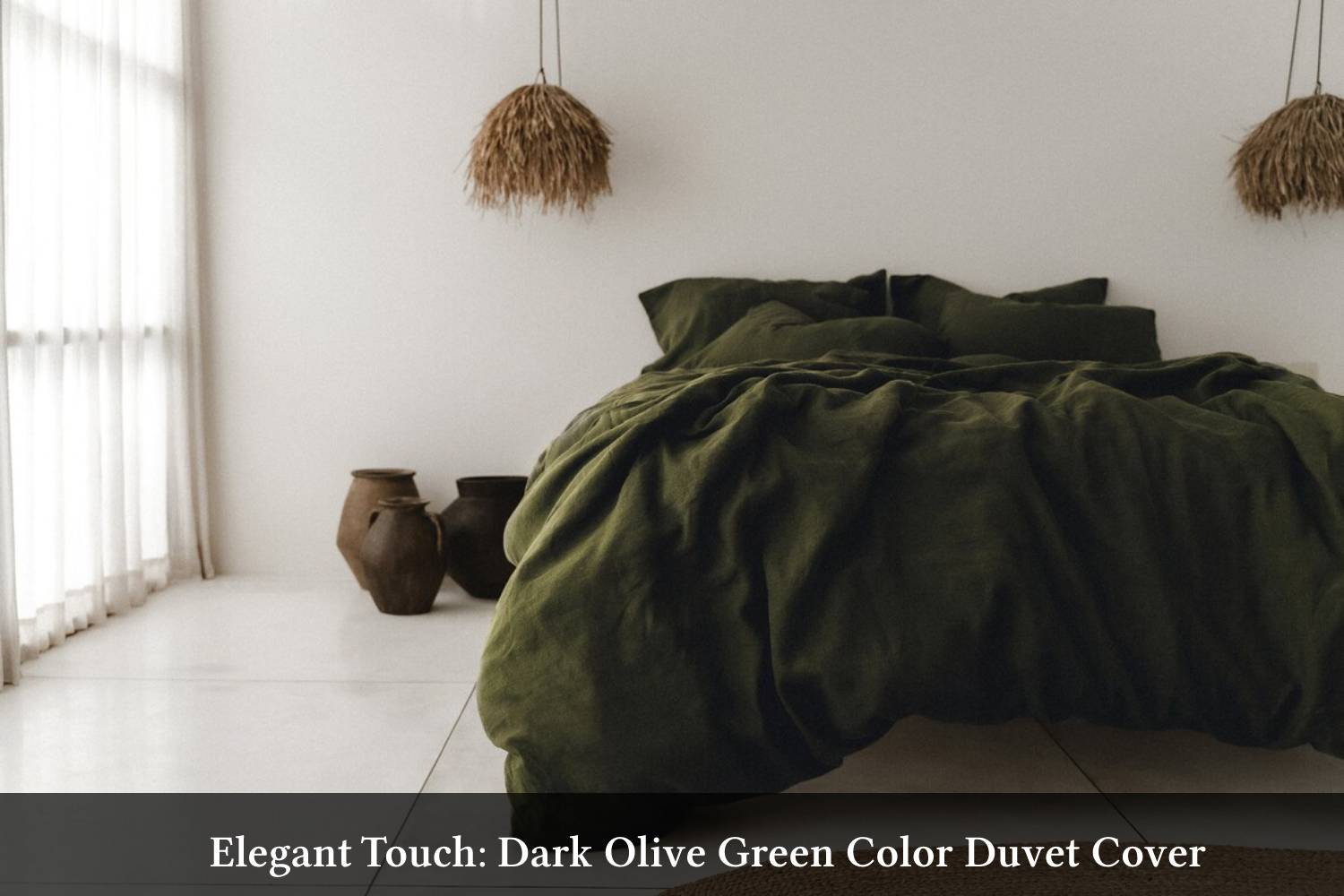 Elegant Touch: Dark olive green color duvet cover