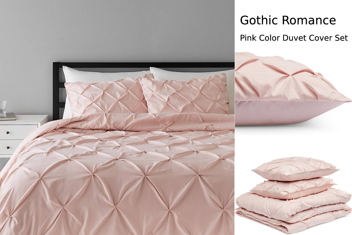 gothic romance pink color duvet cover set