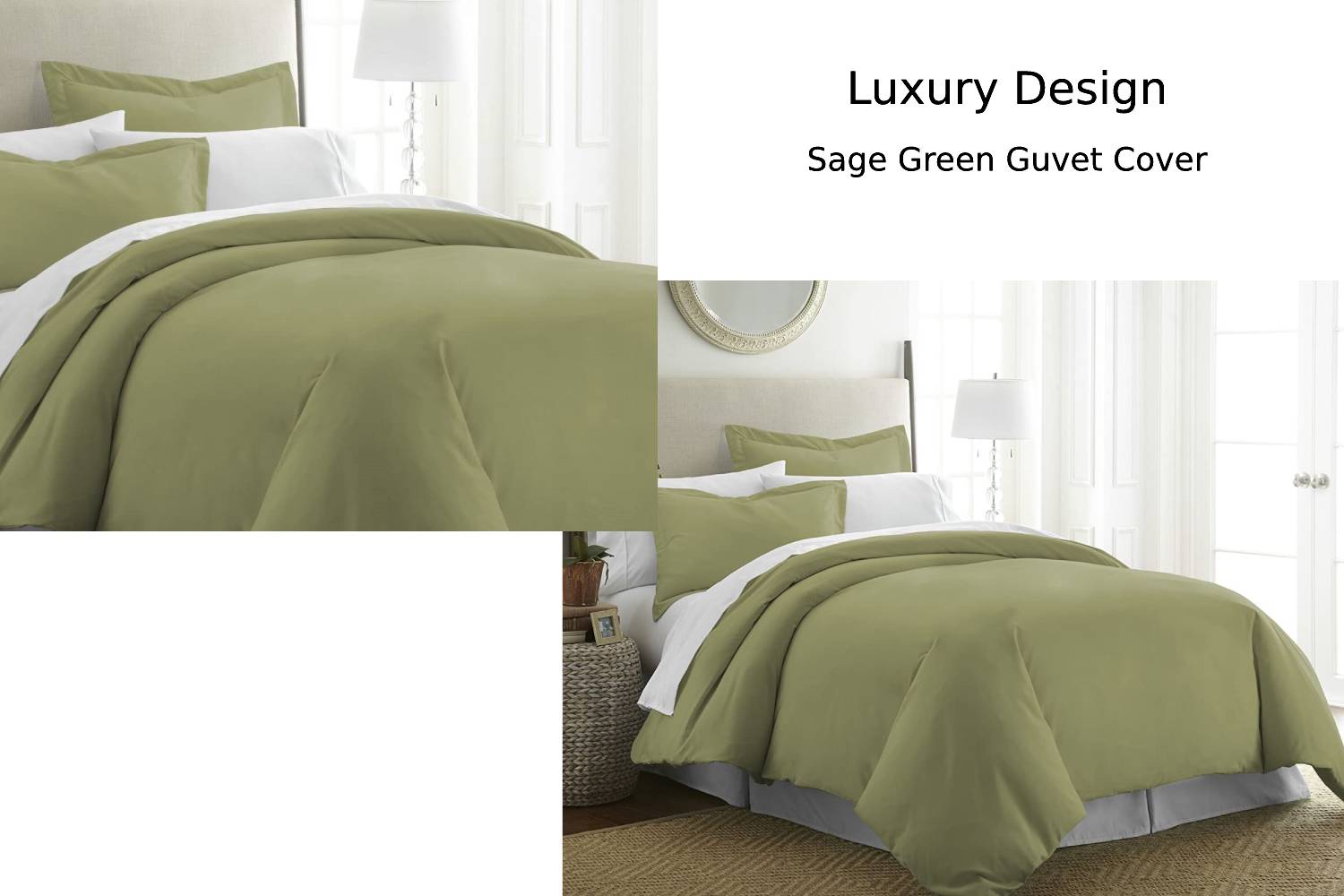 luxury design sage green duvet cover