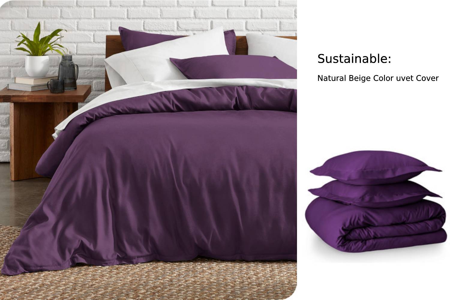 Sustainable Purple color duvet cover