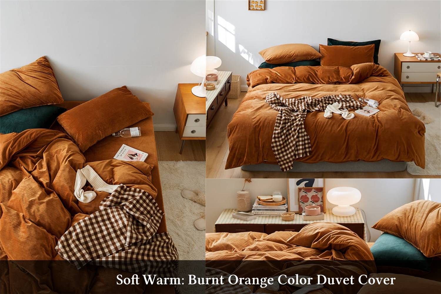 Soft warm: Burnt orange color duvet cover
