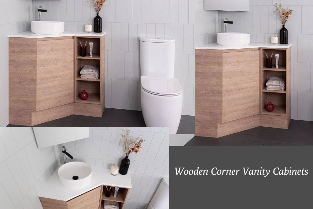 wooden corner vanity cabinets